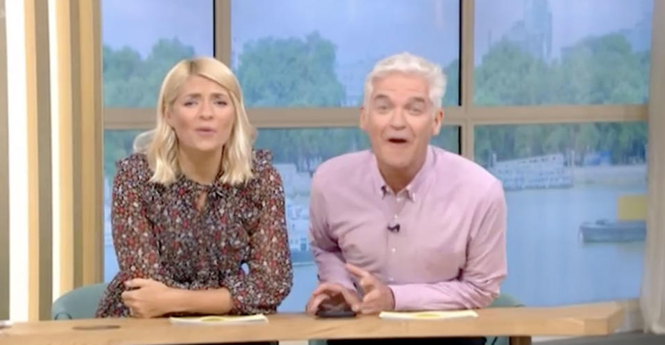 Phillip Schofield was caught using his phone on This Morning (Photo: ITV)