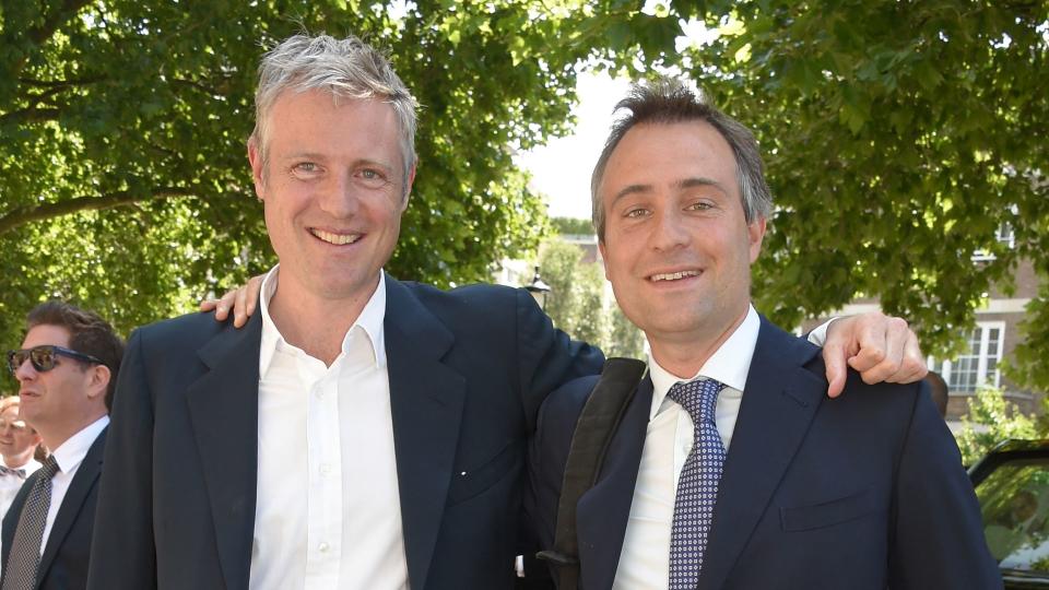 Zac Goldsmith with his arm around Ben Goldsmith