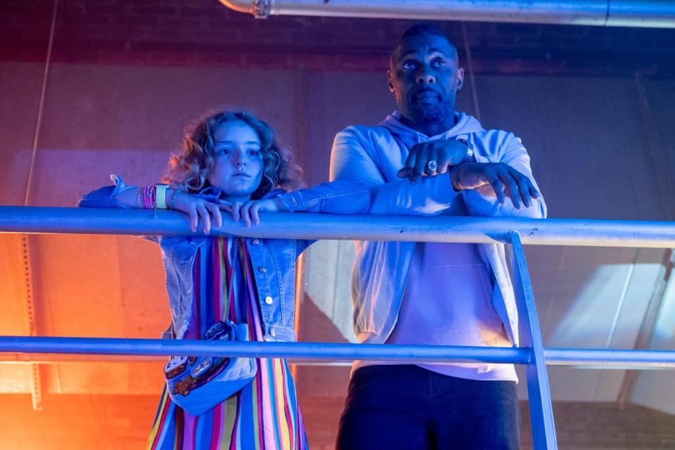 New pals: Charlie (Idris Elba) and Gabby (Frankie Hervey) (Nick Wall/Netflix)