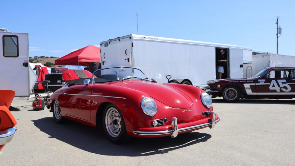 rolex monterey motorsports reunion 2023 red porsche 356 speedster