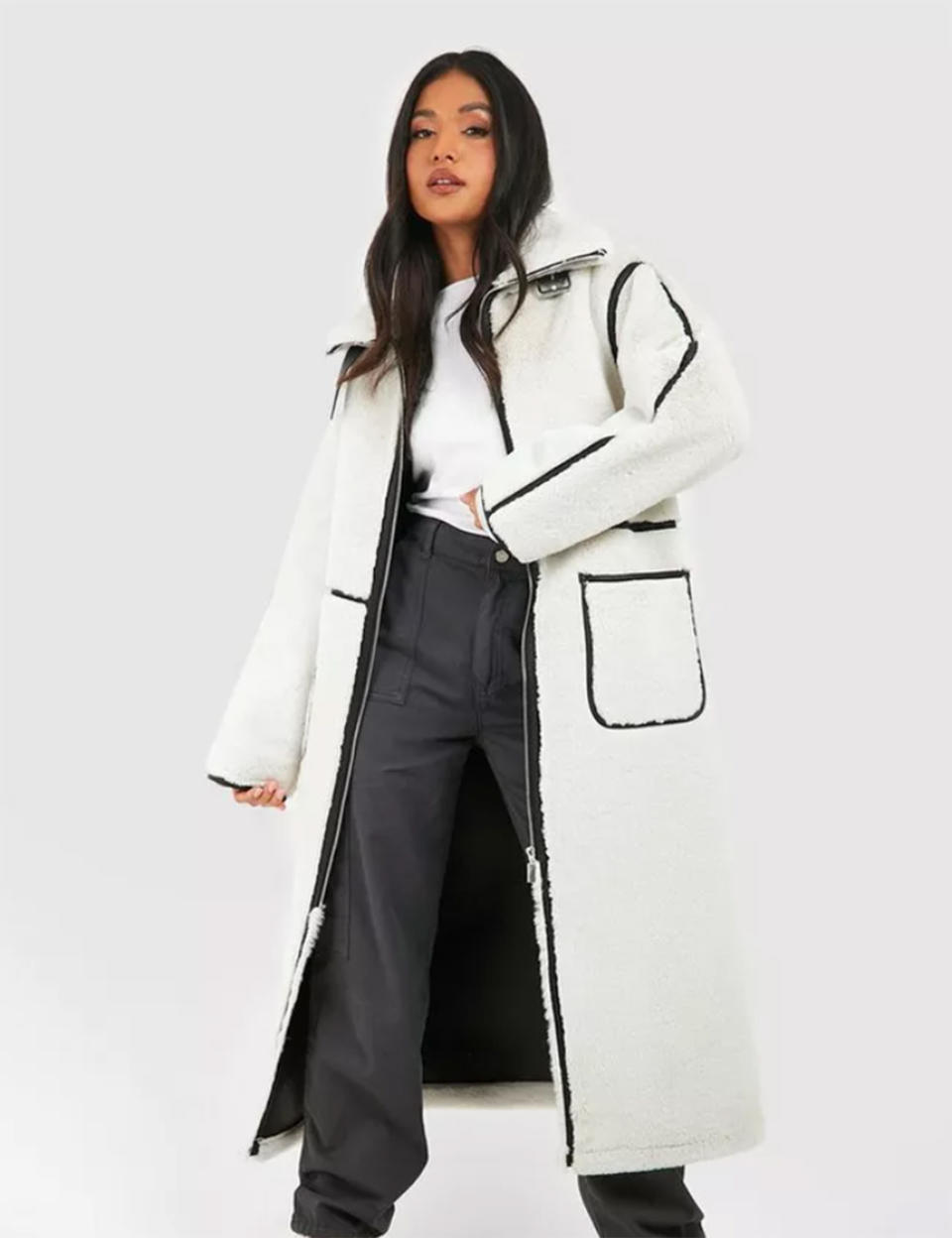 MANTEAU BLANC BOOHOO