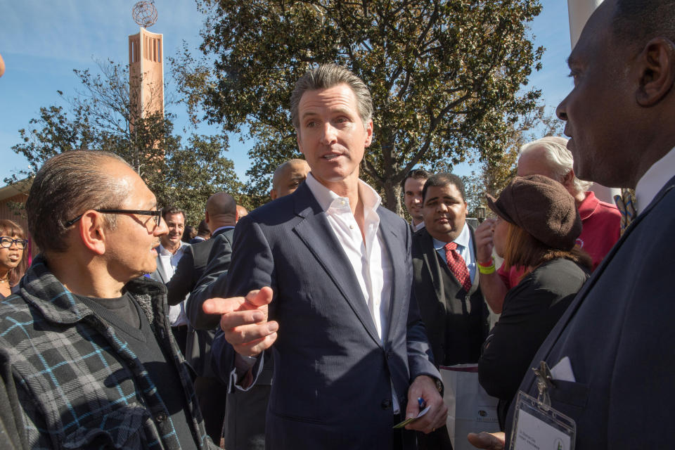 California gubernatorial candidate Gavin Newsom speaks after a town hall meeting at the University of Southern California in Los Angeles in January. (Photo: Monica Almeida/Reuters)