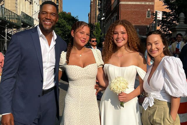 <p>michael strahan/Instagram</p> Michael Strahan with daughters Isabella and Sophia