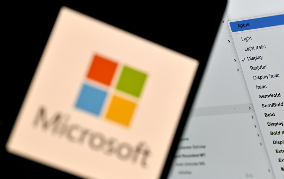 Shares surged in Microsoft after the company announced an AI subscription option for Microsoft 365 tools. Photo: Getty.