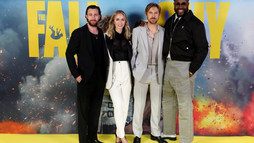 Aaron Taylor-Johnson, Emily Blunt, Ryan Gosling and Winston Duke attending a special screening of The Fall Guy at the BFI Imax Waterloo, London.