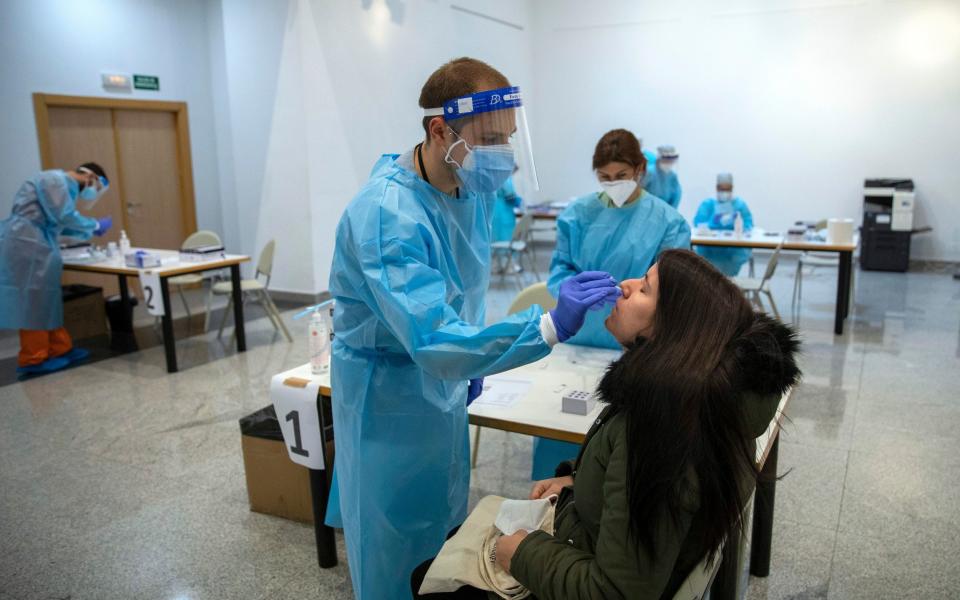 University students In Madrid receive rapid Covid-19 Test ahead of return - Pablo Blasquez Dominguez