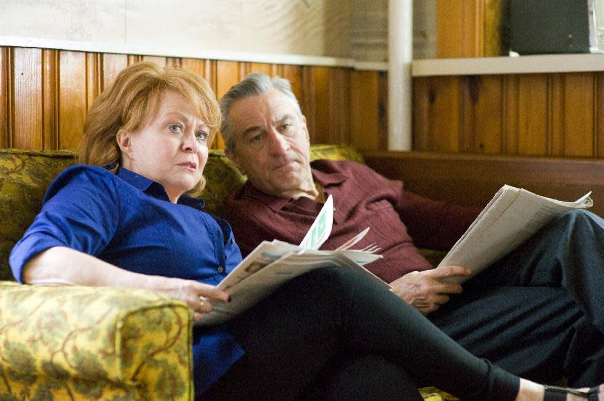 This film image released by The Weinstein Company shows Jacki Weaver, left, and Robert De Niro in "Silver Linings Playbook." (AP Photo/The Weinstein Company, JoJo Whilden)