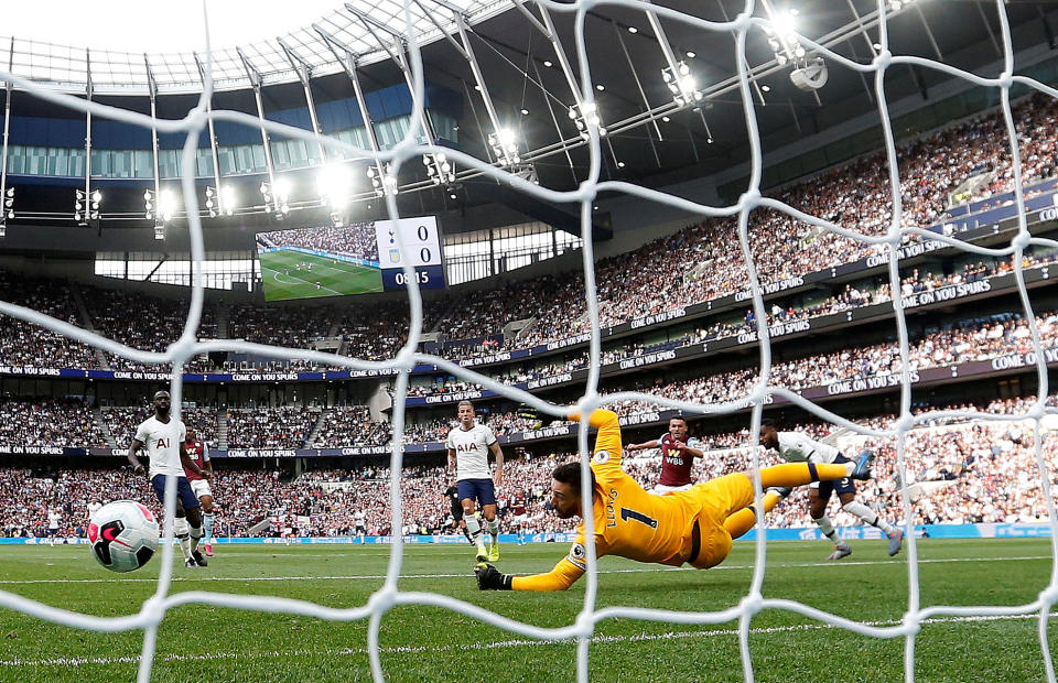 Soccer Football - Premier League - Tottenham Hotspur v Aston Villa - Tottenham Hotspur Stadium, London, Britain - August 10, 2019  Aston Villa's John McGinn scores their first goal   Action Images via Reuters/Matthew Childs  EDITORIAL USE ONLY. No use with unauthorized audio, video, data, fixture lists, club/league logos or "live" services. Online in-match use limited to 75 images, no video emulation. No use in betting, games or single club/league/player publications.  Please contact your account representative for further details.