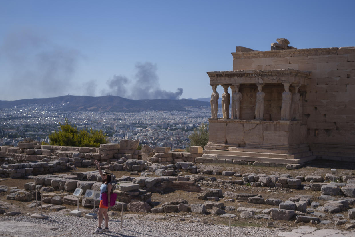 Much of Greece is suffering from sweltering heat with wildfires breaking out. (AP)