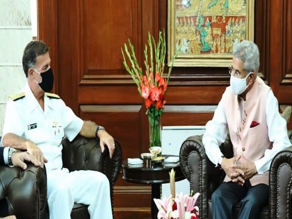 External Affairs Minister S Jaishankar with Admiral John C Aquilino, Commander, US Indo-Pacific Command.