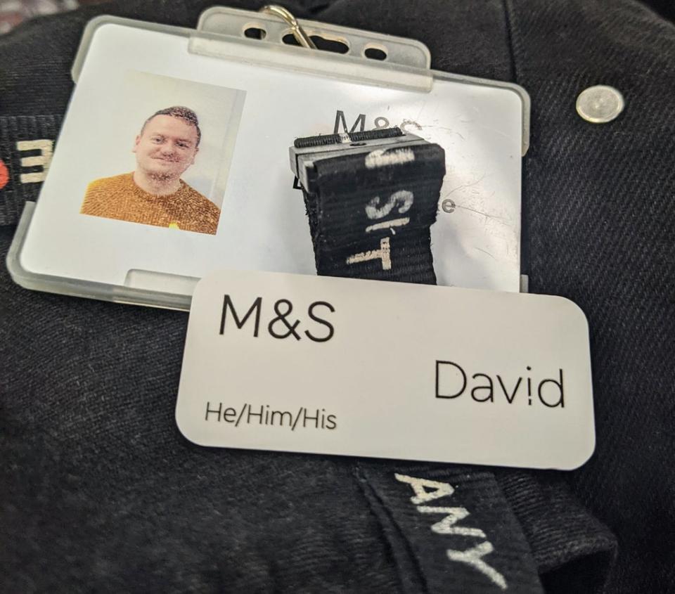 David Parke has already stated his pronouns on his employee badge. (PA)