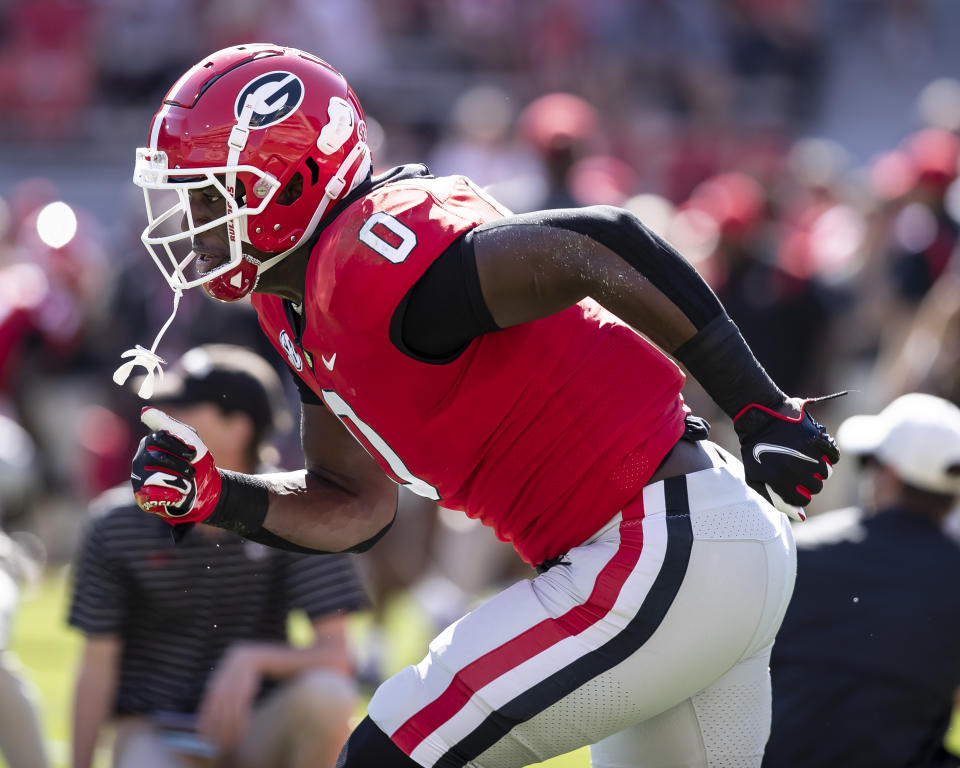 The selection of Georgia tight end Darnell Washington helped the Steelers land an A+ in our draft grades. (Photo by Steve Limentani/ISI Photos/Getty Images)