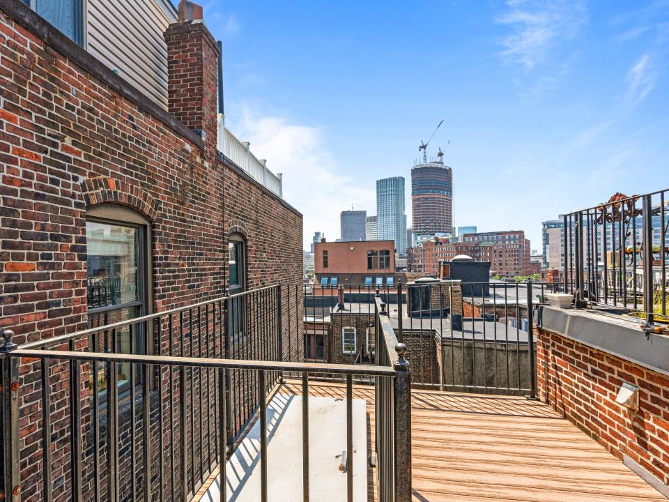 A view of Boston from the rooftop on a clear day.