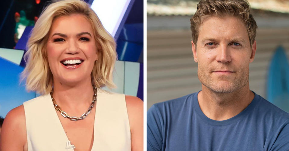 Sarah Harris has denied having a romantic link to Dr Chris Brown. Photo: Ten & Instagram/drchrisbrown