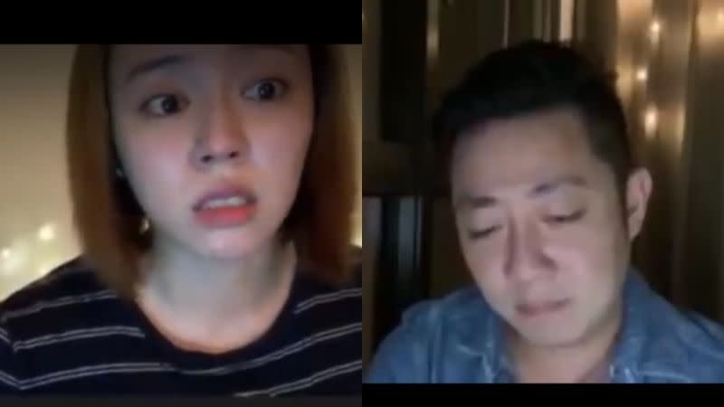 <p>▲王瞳（左圖）淚訴與艾成的婚姻問題。（圖／耶一同進成YouTube）</p>
