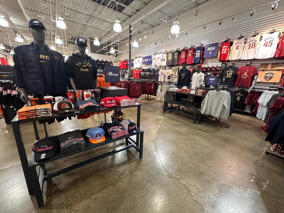 A view inside the new Fan Outfitters store at the Summit Mall.