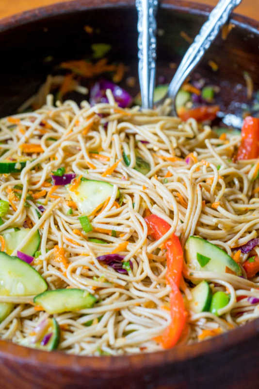 <p>A chilled, veggie-filled salad with soba noodles that's ready in 20 minutes.</p><p><strong>Get the recipe: <a href="https://12tomatoes.com/soba-noodle-rainbow-salad/" rel="nofollow noopener" target="_blank" data-ylk="slk:Cold Soba Noodle Rainbow Salad;elm:context_link;itc:0;sec:content-canvas" class="link "><em>Cold Soba Noodle Rainbow Salad</em></a></strong></p>