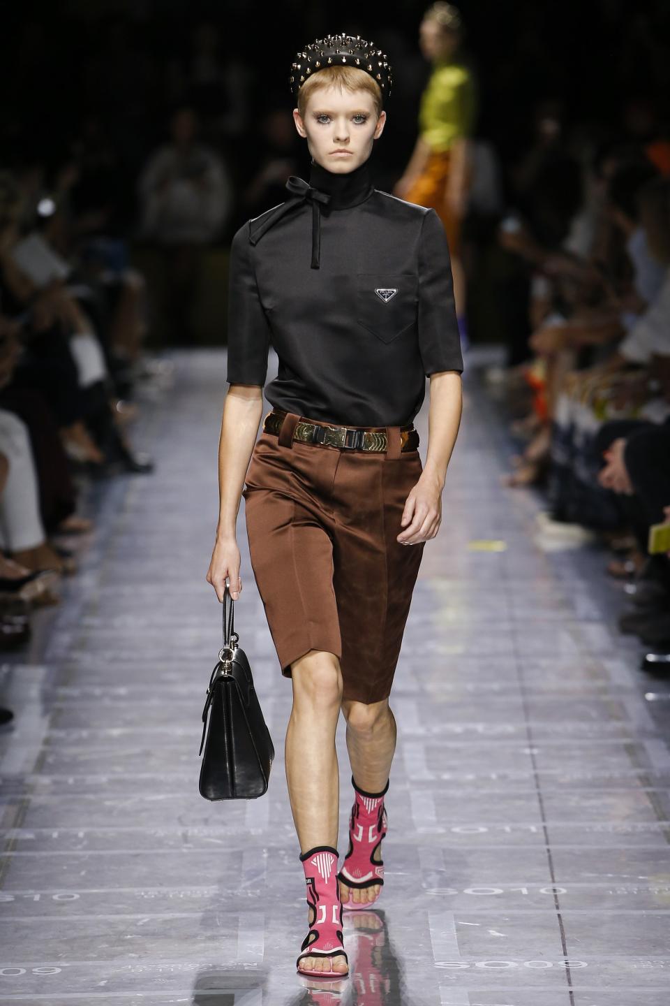 Miuccia Prada has a very strong opinion on whether you can wear black and brown together, like, 20 years strong.