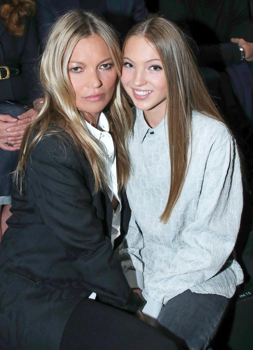 Joining the famous family, another famous family: Kate Moss and daughter Lila Grace.