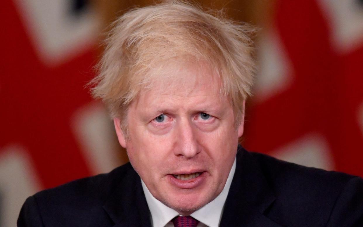 Boris Johnson confirmed he had spoken to Emmanuel Macron, the French president, about France’s freight and flight ban on the UK causing chaos at British ports - Getty Images Europe