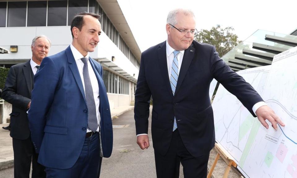 Wentworth MP Dave Sharma with the prime minister, Scott Morrison.