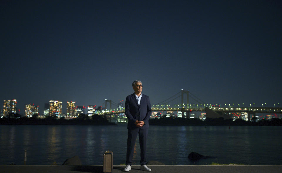 This image released by Apple TV+ shows actor Eugene Levy in a scene from his new travel series “The Reluctant Traveler,” premiering Feb. 24. (Apple TV+ via AP)