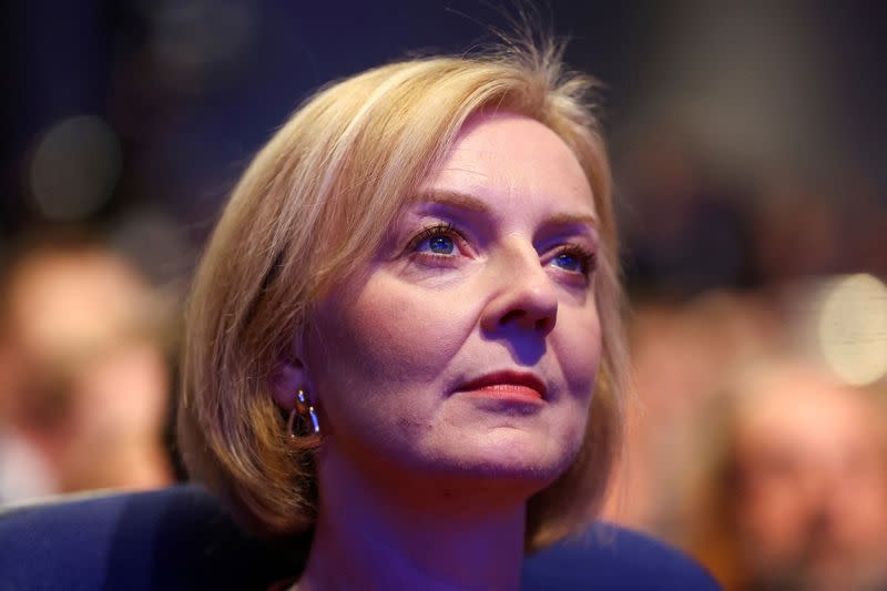FILE PHOTO: British Prime Minister Liz Truss attends the annual Conservative Party conference, in Birmingham,