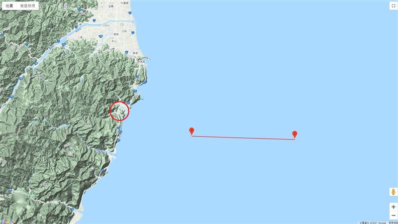 2次地震的震央都在武塔的右側海域。（圖／翻攝自Google地圖）