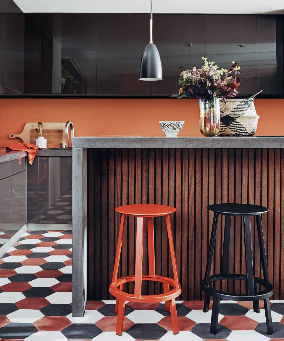 13. Enhance an industrial kitchen with concrete