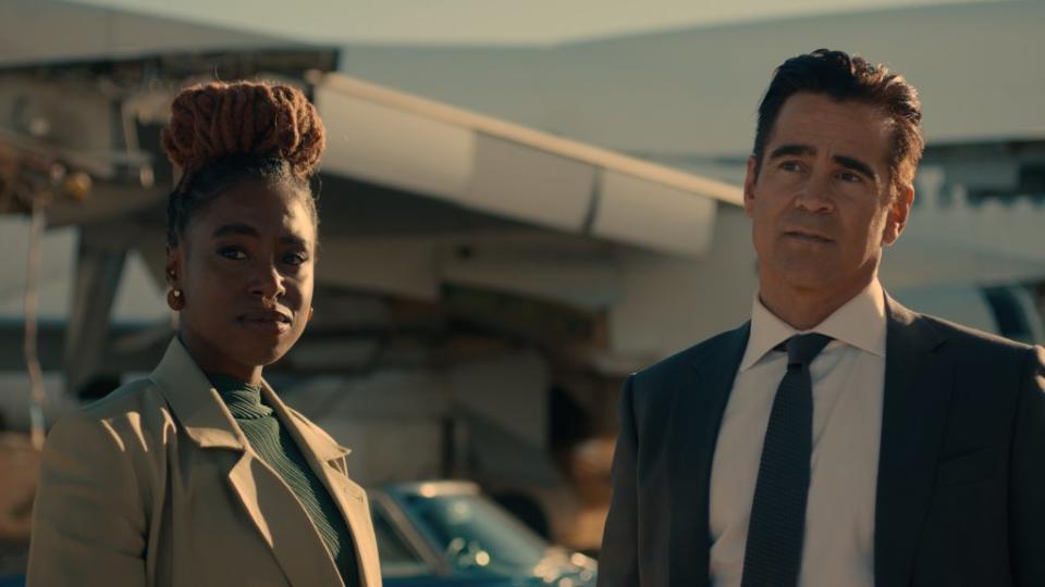 Ruby (Kirby Howell-Baptiste) with Sugar (Colin Farrell). Courtesy of Apple