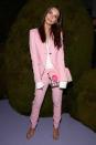 <p>Emily Ratajkowski opted for a pink power suit. <i>[Photo: Getty]</i> </p>