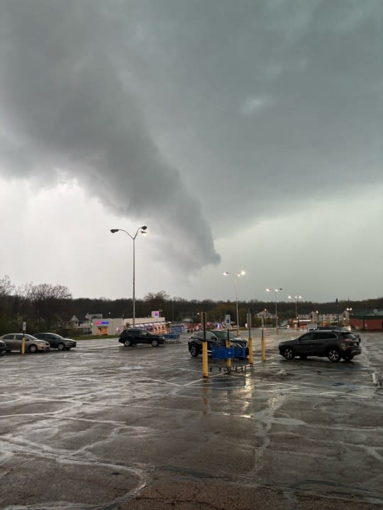 Storm clouds in Kent Gabe's parking lot