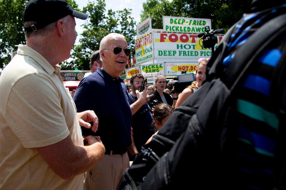 Former Vice President Joe Biden at the Iowa State Fair on Aug. 8, 2019, in Des Moines.