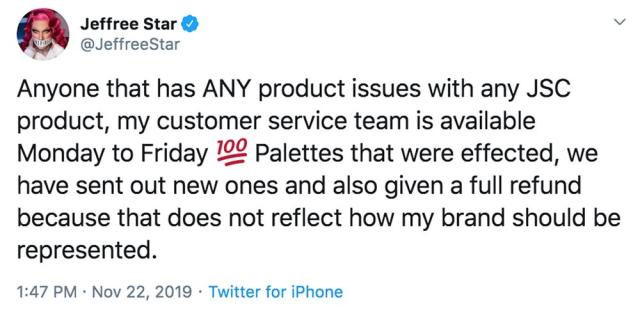 Jeffree Star Responds to Customers Who Claim There Are Hairs in