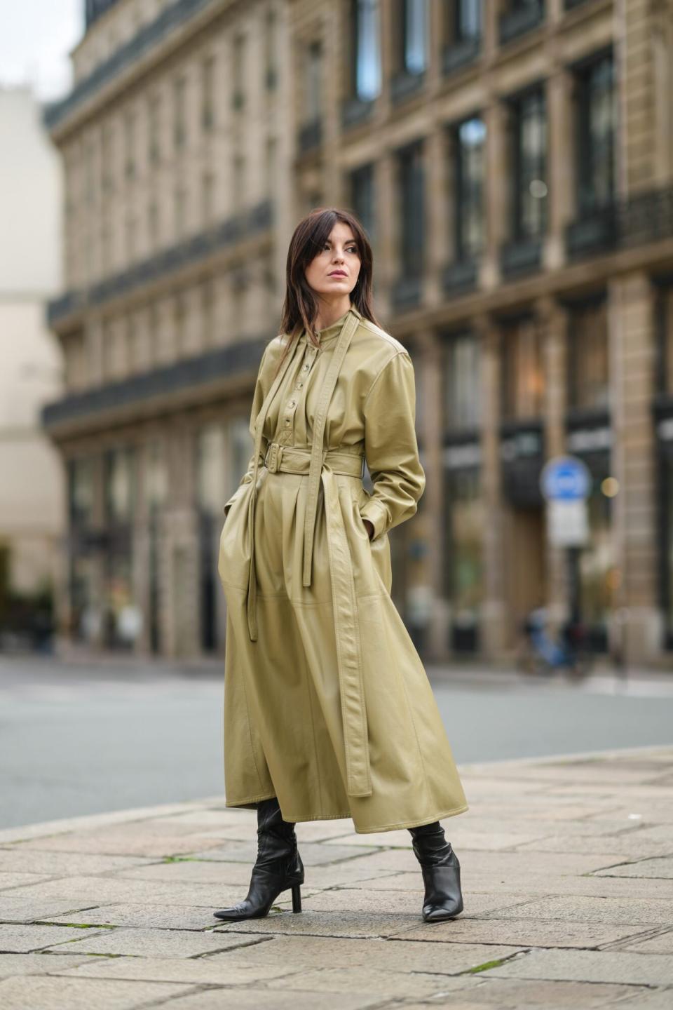 Tan Leather Trench