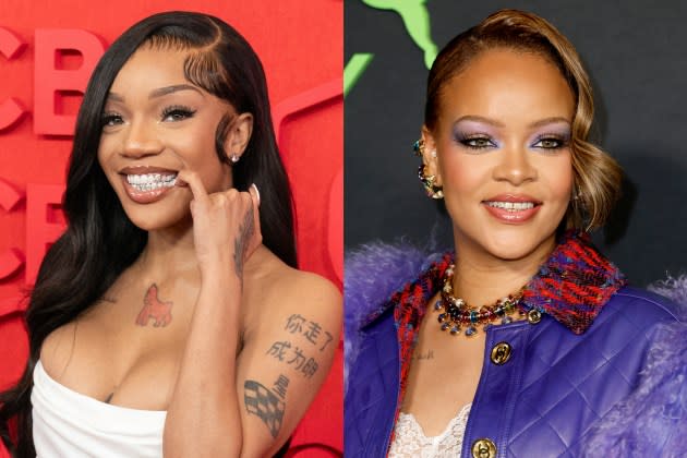 GloRilla, Rihanna - Credit: SUZANNE CORDEIRO/AFP/Getty Images; Frazer Harrison/Getty Images