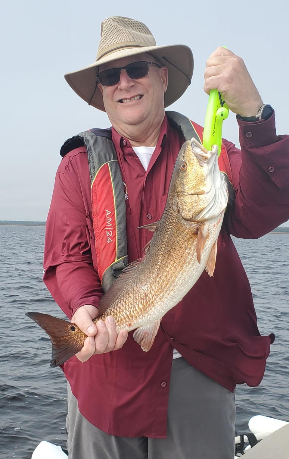 Steve McNally got to experience a light tackle thrill while catching his "first" ever redfish, a fat 24" bronze beauty.