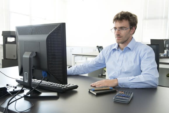 Man working at a computer