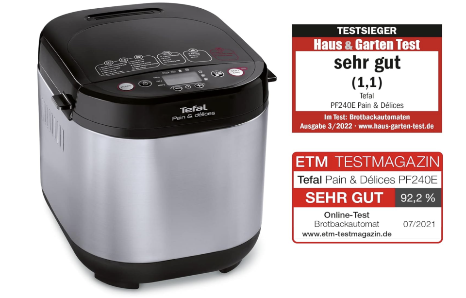 Der Pain&Délices von Tefal kann auch Nudel-, Pizza- oder Kuchenteig kneten. (Bild: Amazon)