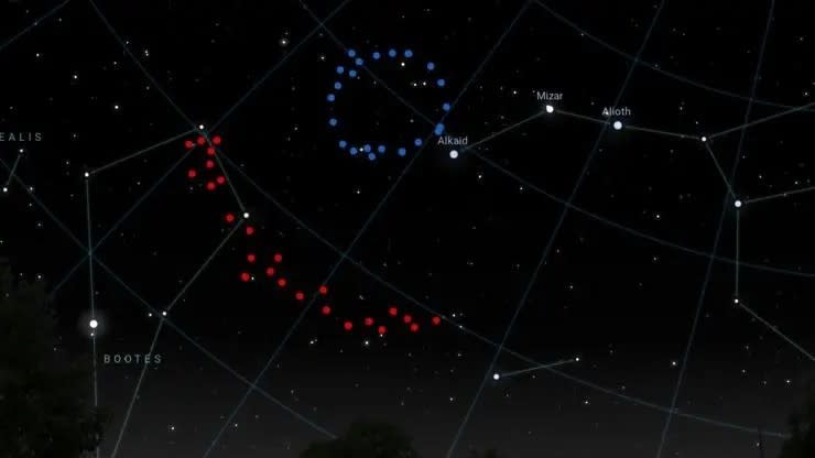  An artist's illustration of the Big Ring and the Great Arc near the northern constellation of Boötes the Herdsman. 