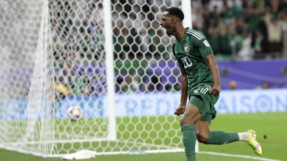 Radif celebrates after opening the scoring. - Giuseppe Cacace/AFP/Getty Images