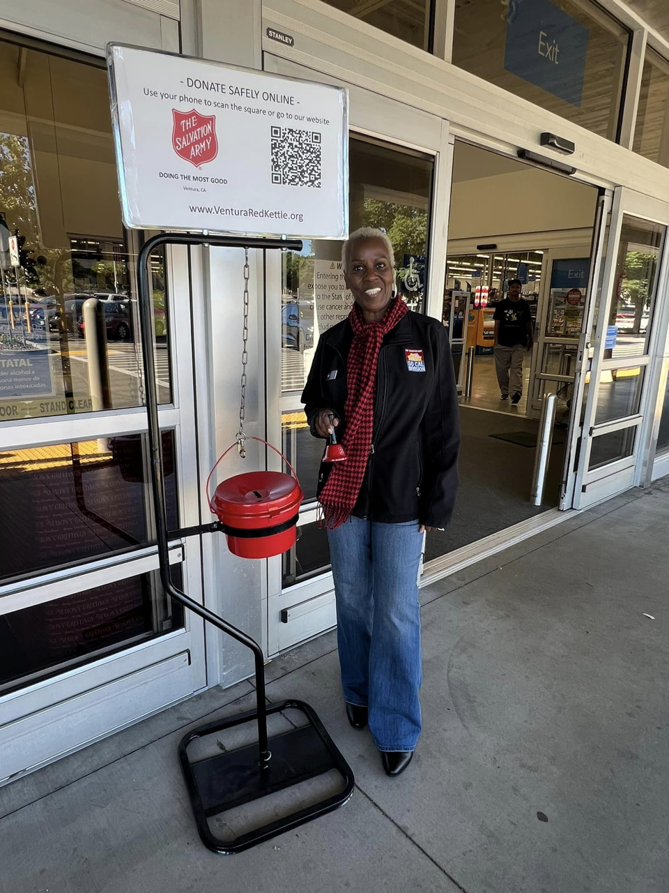 Denise Adams, director of The Salvation Army's Hope Center in Ventura, enjoys her time bell-ringing for the seasonal campaign.