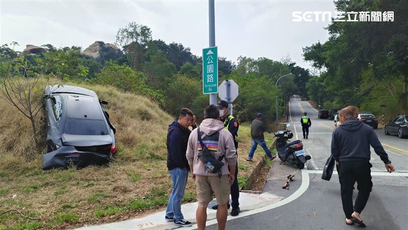 何潤東在金門公園路附近發生車禍意外。（圖／翻攝畫面）