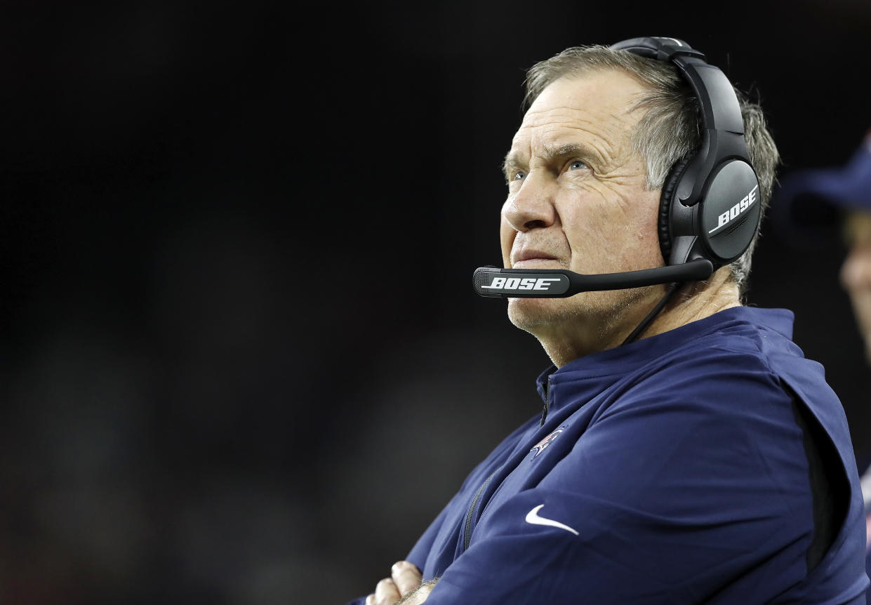 Patriots coach Bill Belichick wasn't happy after Sunday's loss. (Photo by Tim Warner/Getty Images)