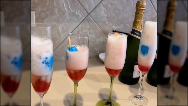 Champagne bomb pop cocktails