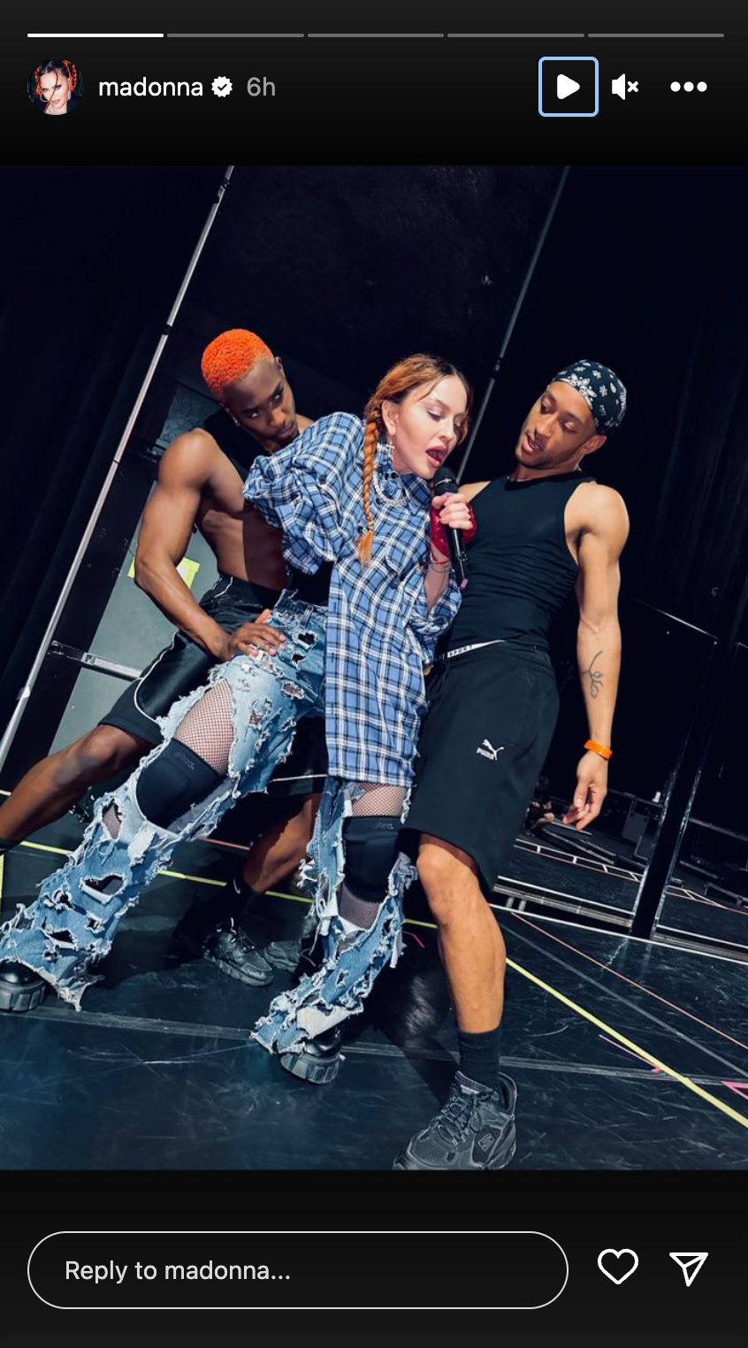 Madonna teases tour rehearsal