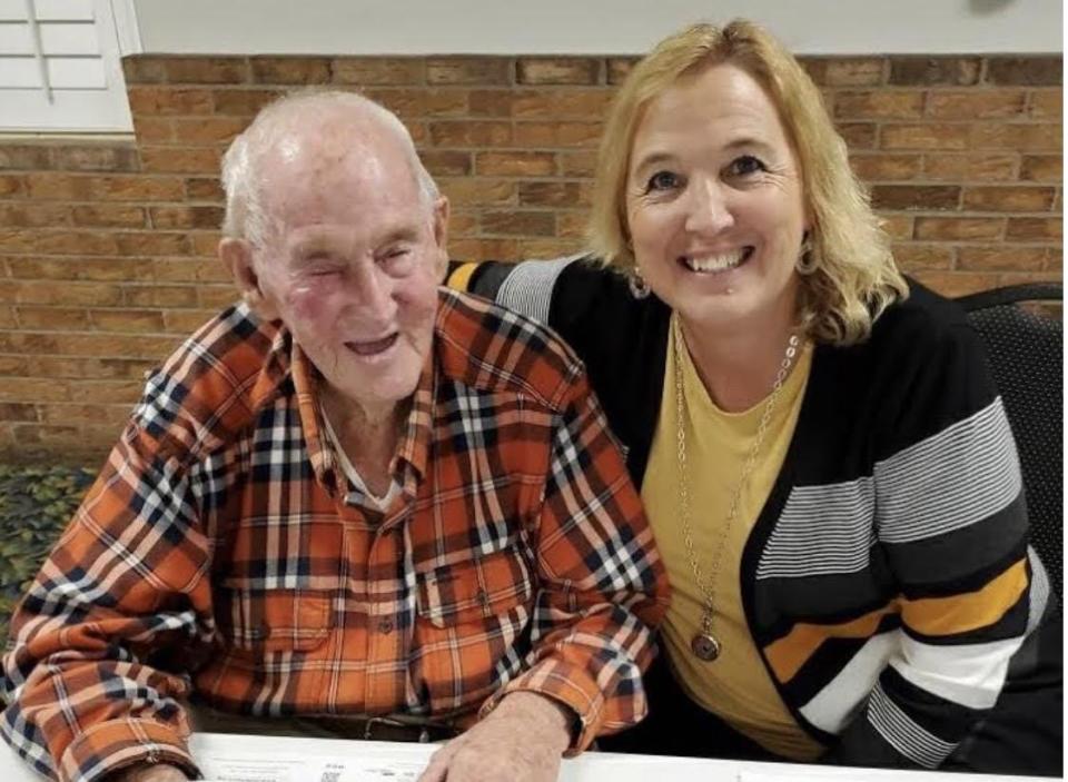 Nelson Nelms and Beth Taylor, who is married to Nelms&#8217; nephew, Canal Point Baptist preacher Bill Taylor, in undated photo. Nelms died of COVID-19 on April 7 and Bill Taylor was hospitalized for 11 days after contracting the disease.