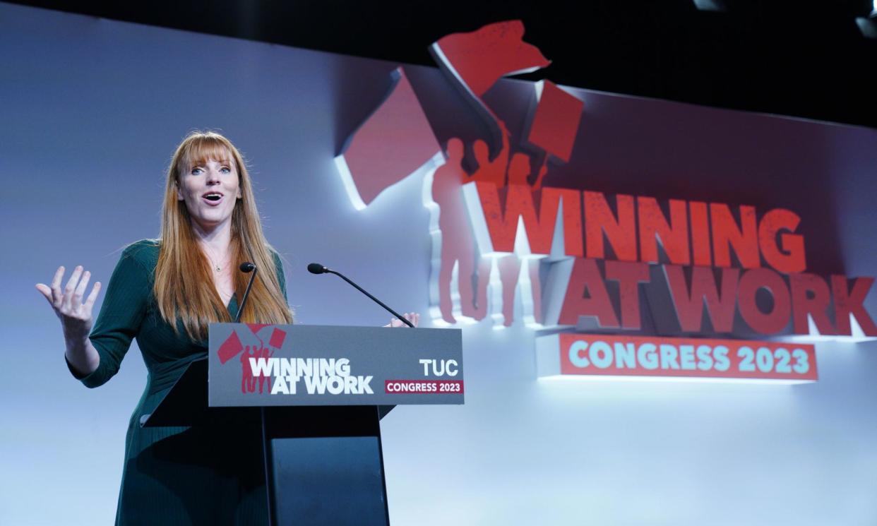 <span>On the brink of power: Angela Rayner at last year’s TUC congress in Liverpool.</span><span>Photograph: Peter Byrne/PA</span>