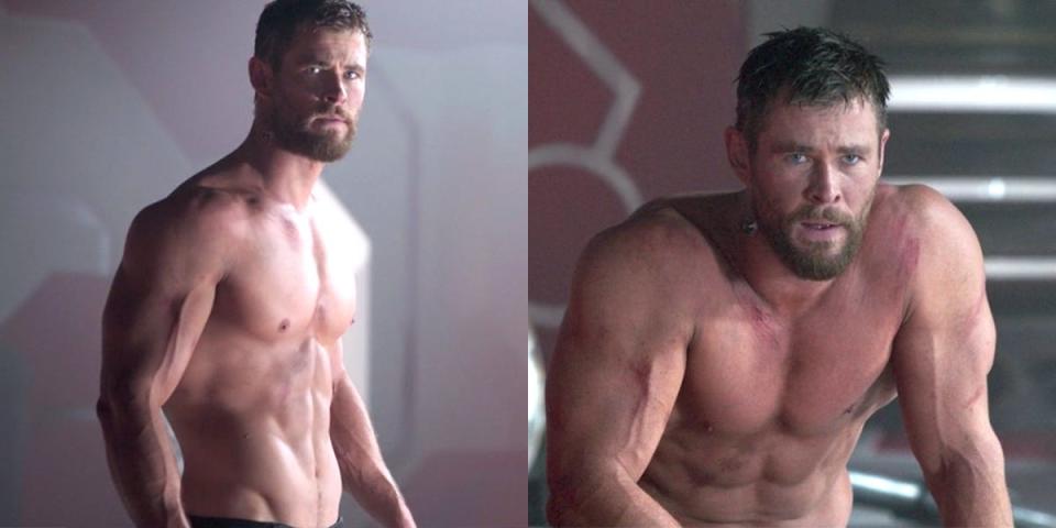 chris hemsworth in thor ragnarok shirtless