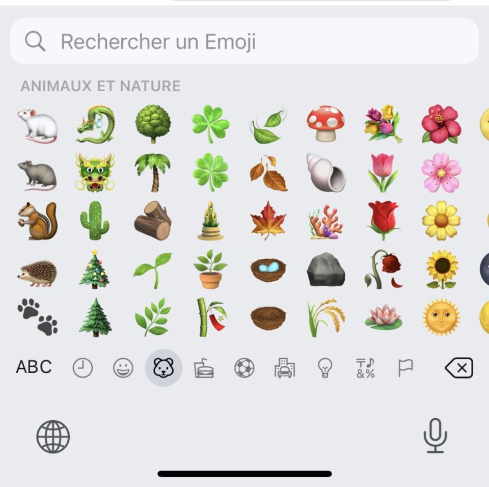 Capture d’écran : Emojis Apple